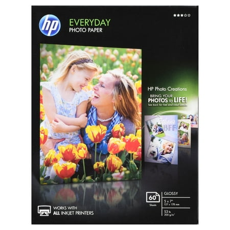 HP, HEWCH097A, Everyday Photo 5x7 Glossy Paper, 1 / Pack, (Best Paper To Print Photos)