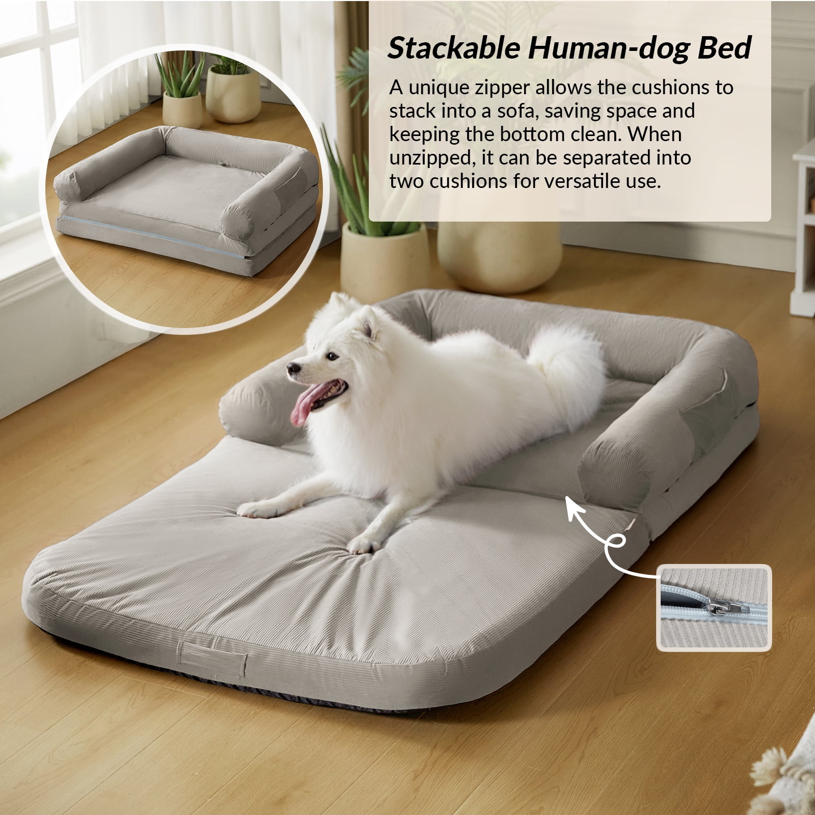 Extra Large Orthopedic Dog Bed with Waterproof Cover and Cooling Mat 42 x 71