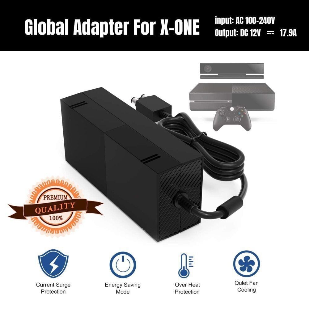 For Microsoft Xbox One Console AC Power Adapter Brick Charger + Plug Power Supply Cord