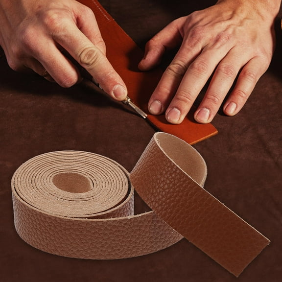 MUSEYA Strips for Crafts Making 1 Roll Brown PU for Hobby Workshop and Artisans