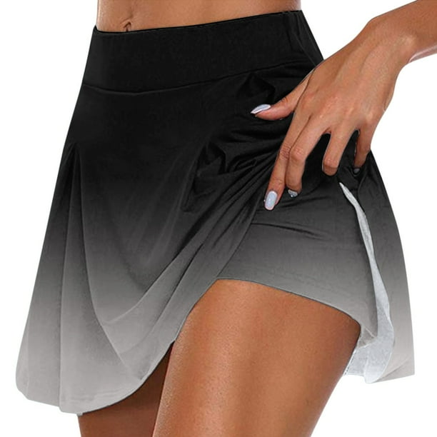Gibobby faldas para mujer invierno Falda de de tenis con estampado casual para mujer Falda deportiva de yoga Falda corta(Gris, XL)