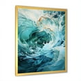 thumbnail image 2 of Designart "Swirling Serenity In Aqua Blue And White" Abstract Spirals Picture Framed Wall Art Living Room, 2 of 5
