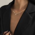 thumbnail image 4 of Jiaroswwei Women Necklace Flat Snake Chain V-shaped Jewelry Hip Hop Lightweight Choker Necklace Jewelry Gift, 4 of 8