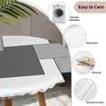 thumbnail image 3 of Black Grey Round Tablecloth for 55-60 Inch Tables,Fitted Table Cover with Elastic Edge,Middle Century Irregular Geo Abstract Art Waterproof Outdoor Table Cloth Protector for Patio Garden Dinner, 3 of 9
