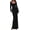 Black, variant on Women's Fall Long Sleeve Maxi Bodycon Dresses Soft Stretchy Ribbed Knit, Bell Sleeve Square Neck Mermaid, Elegant Long Dress, Wedding Guest Party, Winter Clothing