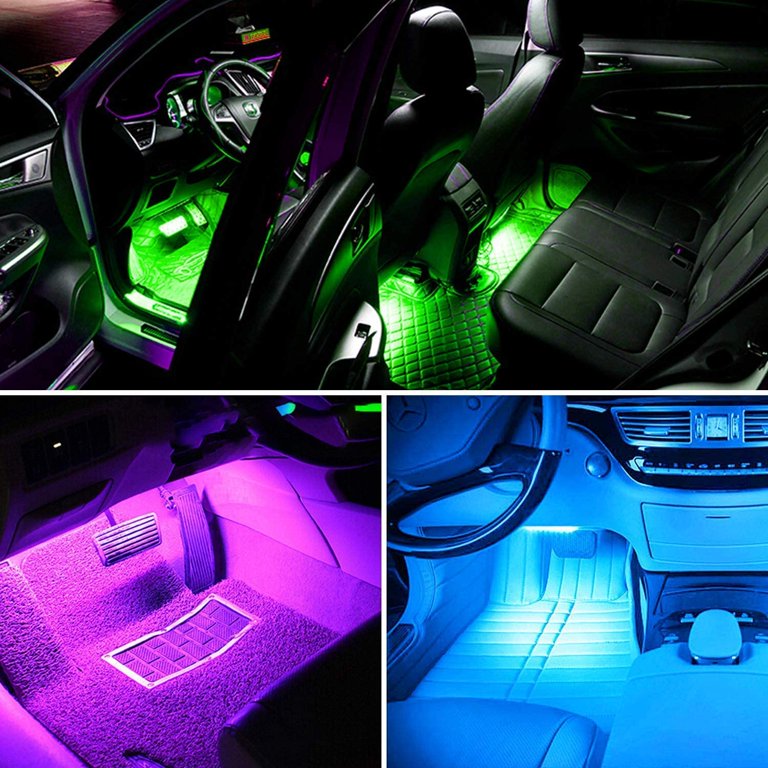 USB LED Car Interior Atmosphere Neon Lights Strip Music Control 8 Colors  Remote