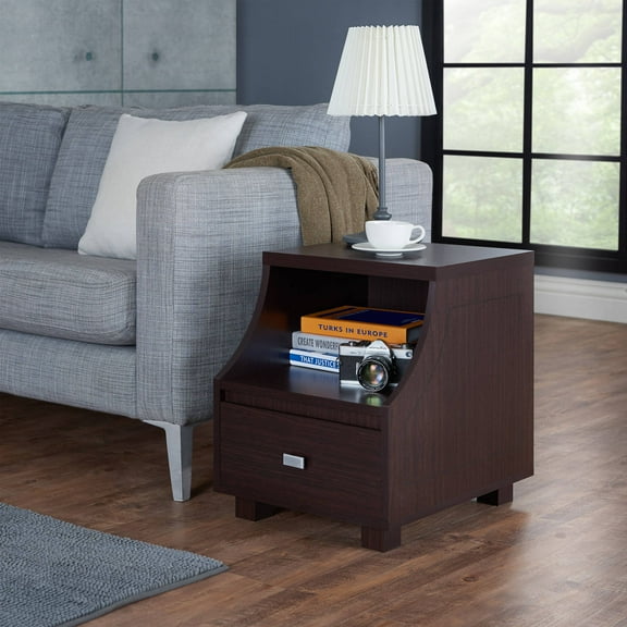 Furniture of America Patton 1-Drawer End Table, Walnut