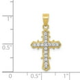 thumbnail image 3 of Auriga 10K Yellow Gold Cubic Zirconia Cross Pendant for Women (L-25 mm,W-19 mm), 3 of 5