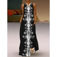 thumbnail image 4 of Summer Women Maxi Dress Bohemian Style Sleeveless Looser Long Dresses Female Clothing 3D Printed Colorful Reflective Beach Dress, 4 of 6