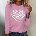 thumbnail image 2 of hxobax Women's Heart Basic Tee Funny Dog Paw Tshirt Casual Crewneck Long Sleeve Tunic Tops Pullover, 2 of 5