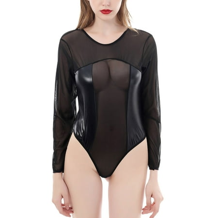 

Pimfylm Summer Bodysuit For Women Lingerie for Women Hollow Out Floral Lace Bodysuit One Piece Lingerie Deep V Teddy Underwear Black Large