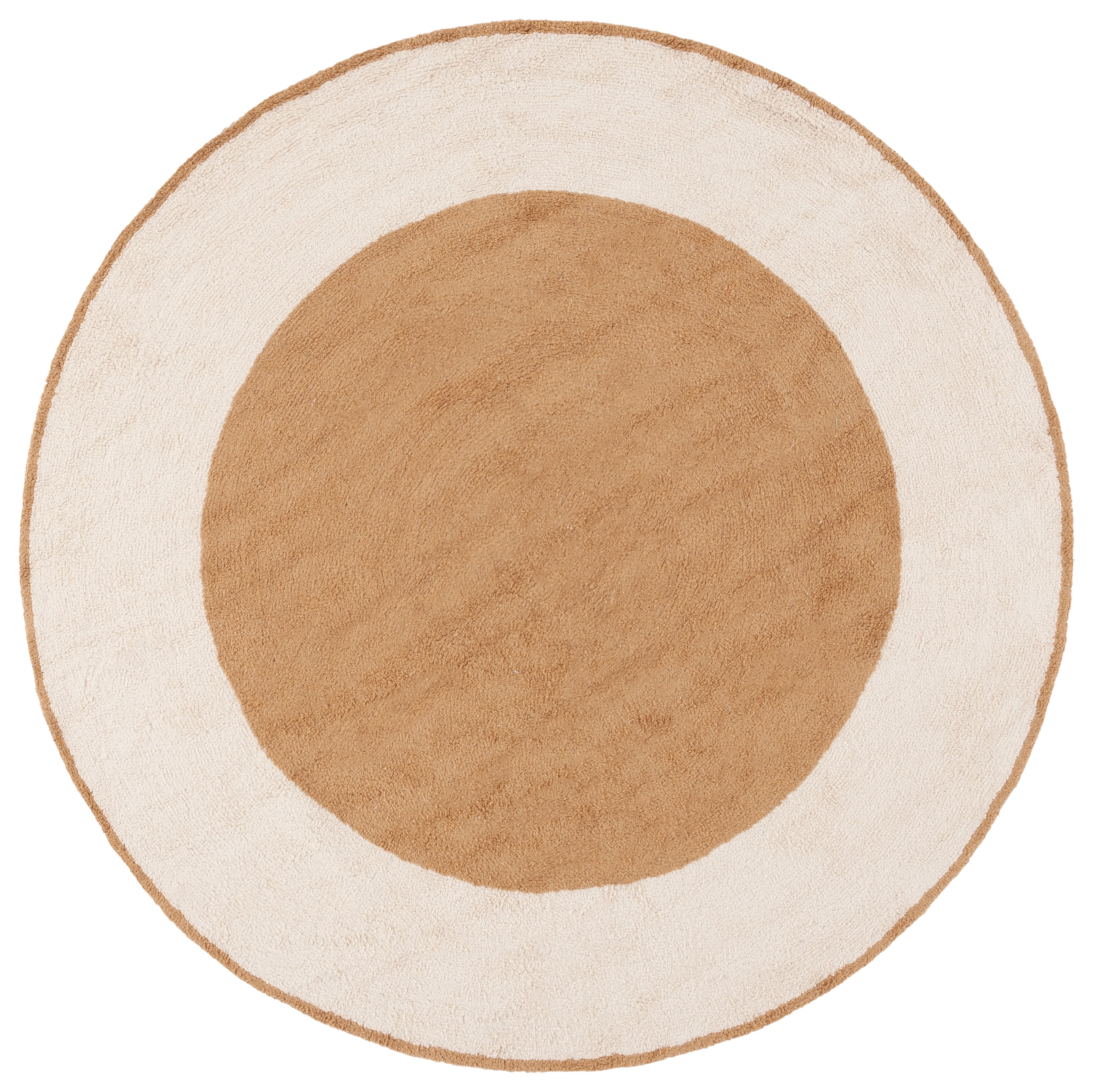 Safavieh Easy Care Anselmo Bordered Area Rug, Ivory/Light Brown, 6' x 6' Round