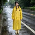 thumbnail image 5 of Thickened EVA Rain Poncho for Adults, Reusable Waterproof Raincoat with Hood, Portable Outdoor Rain Gear for Hiking Cycling Commuting, Unisex Cape-Style Rain Cape, 5 of 6