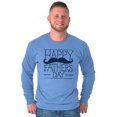 thumbnail image 3 of Happy Father's Day Dad Mustache Men's Long Sleeve Tee T Shirt Brisco Brands 3X, 3 of 7