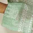 thumbnail image 3 of Vargottam Green Elephant Print Sheer Curtains for Tall Doors & Windows - Set of 2, 90", Grommet Top, Printed Georgette Light Filtering Panels for Home Decor, 3 of 9
