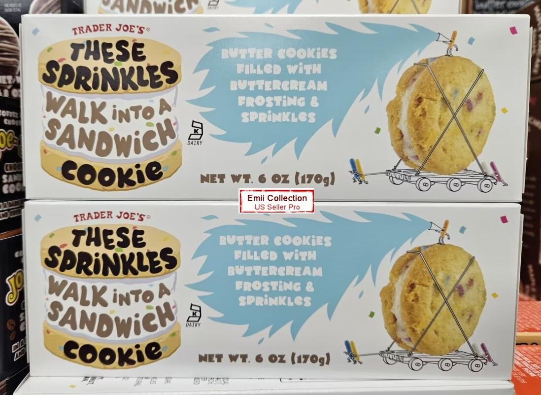 Trader Joe's These Sprinkles Walk Into A Sandwich Cookie 6oz 170g (2