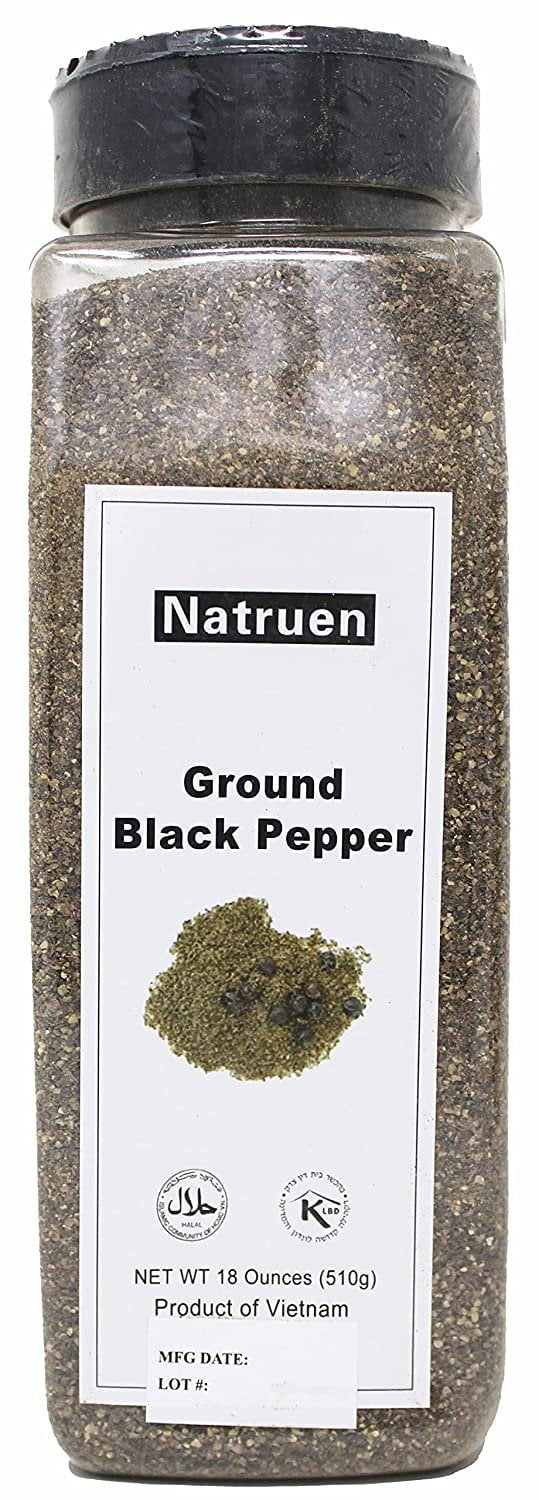 Natruen Ground Black Pepper 18 Ounces, Black Peppercorns, All Natural