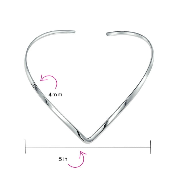 Basic Simple Slider Choker V Shape Collar Statement Necklace for