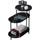 thumbnail image 5 of QinaQin Mesa lateral de 3 niveles con patas metálicas resistentes, diseño moderno tipo mármol, ideal como buró o mesa auxiliar para recámara o sala, compacta y fácil de armar, 5 of 6