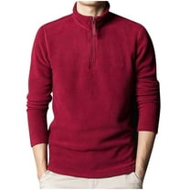 Men's Quarter Zip Thermal Fleece Lined Henley Shirt, Fall Winter Thick Soft Pullover Collar Golf Sweatshirt