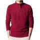thumbnail image 2 of Blusa y camisa de manga larga con cuello alto para hombre, color liso, manga larga, cuello redondo, botones, informal, de poliéster, 2 of 6