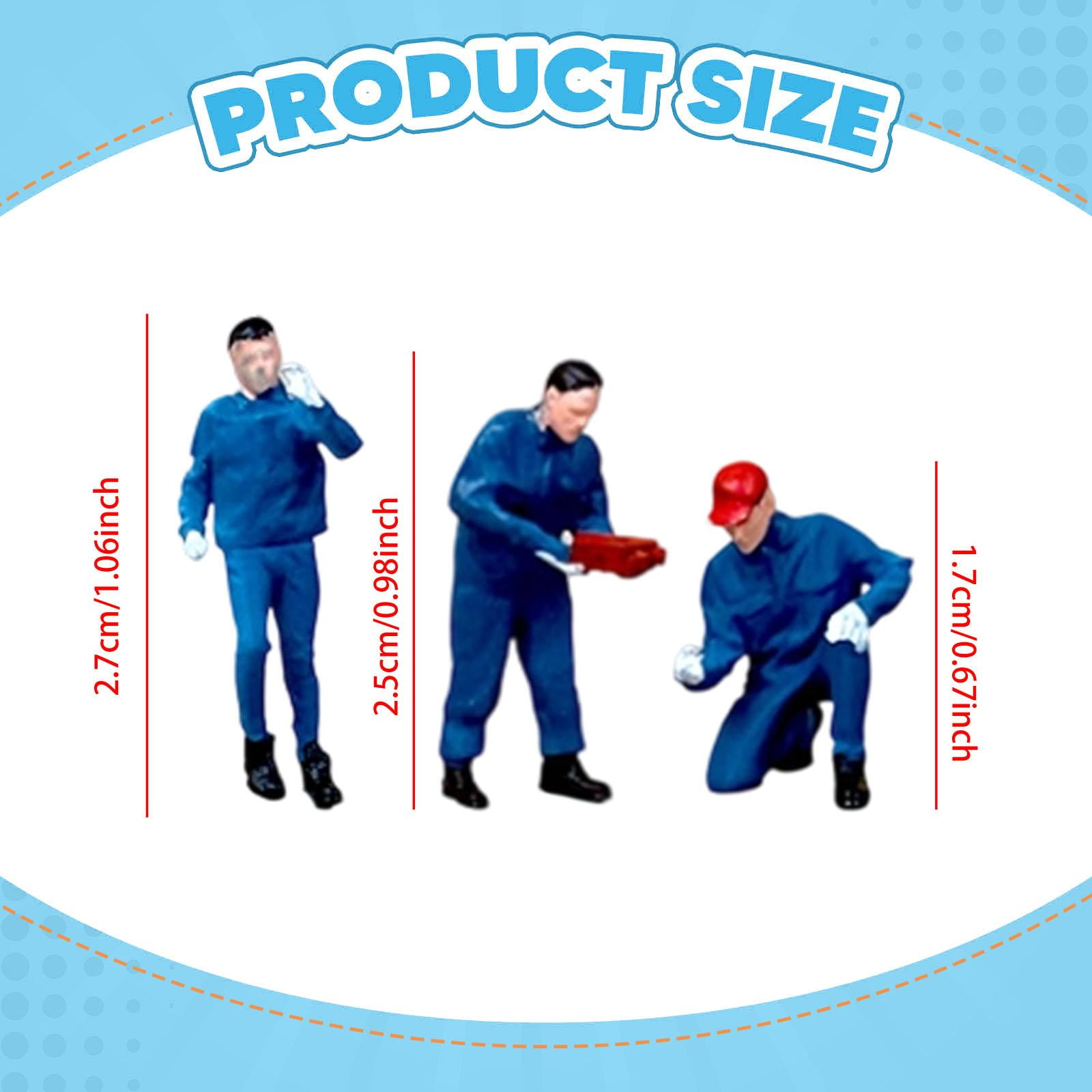 3 Pieces People Figures Miniature Model Resin Material for DIY Scene Decor Model Enthusiasts Layout