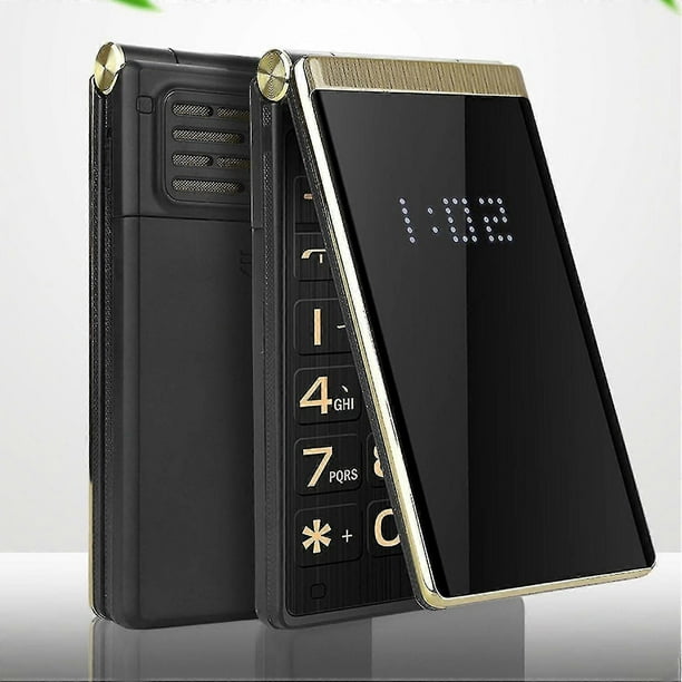 Senior Flip Phone, 3inch Dual SIM Dual Standby Dual Screen Loud Volume Flip Cell Phone compatible with Seniors w-C2