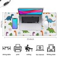 thumbnail image 5 of Long Mouse Pads for Desk,White Dinosaurs Geometric Leaves Pattern Desk Mats on Top Of Desks, Desk Mouse Pad Extra Large with 3mm Non-Slip Base and Stitched Edge for Gaming,Office,Work,Home 35.4"x15.7", 5 of 6