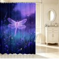 thumbnail image 2 of Erosebridal Vintage Dragonfly Shower Curtain 72Wx72L,Dreamy Floral Bathroom Curtain,Purple White, 2 of 5