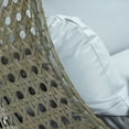 thumbnail image 2 of LeisureMod 2-Person Hanging Wicker Egg Chair with Stand, Indoor/Outdoor Patio Swing Hammock Lounge with UV-Resistant Beige Cushions, Light Grey, 2 of 9