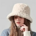 thumbnail image 5 of Prolriy Winter Hats for Women, Women's Fuzzy Bucket Hat Solid Color Warm Plush Fisherman Hat Lei Feng Hat Womens Hats Bucket Hat White, 5 of 5