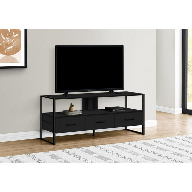 Monarch Specialties Tv Stand 48 Inch Console Living Room Bedroom Black Laminate