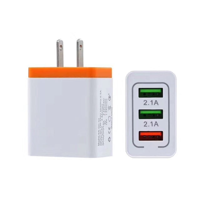 Reemplazo para iPhone Android Inteligente Travel 3 Cargador USB Adaptador de pared Portátil Rápido Carga de teléfono móvil Enchufe de EE. UU. Scienceny EL0896-07