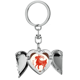 thumbnail image 1 of Año de ovejas animal China Zodiaco Rojo Llavero de alas de ángel en forma de corazón, 1 of 3
