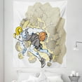 thumbnail image 1 of Animal Tapestry, Painting Style a Farmville Bighorn Sheep Animal Basketball Player Ilustration Art, Fabric Wall Hanging Decor for Bedroom Living Room Dorm, 5 Sizes, Tan and Grey, by Ambesonne, 1 of 1