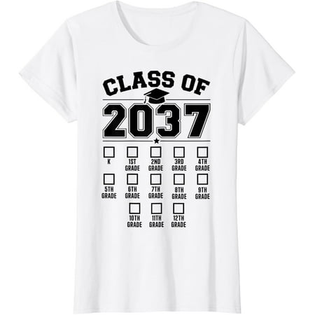 

Class of 2037 grow with me checklist kindergarten 12th grade T-Shirt