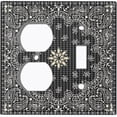 thumbnail image 4 of Metal Light Switch Plate Cover Black Floral Bandana Paisley Tile Pattern TIL046, 4 of 13