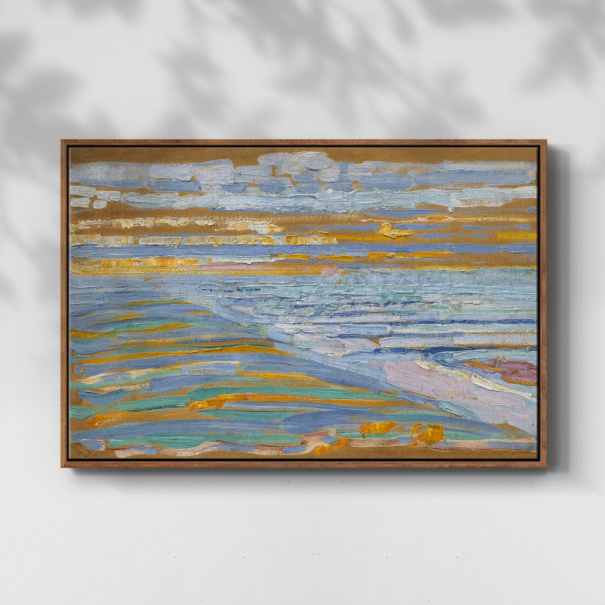 Vintage Landscape-CXIV By Wexford Home Framed in Walnut Wood Gallery Wrapped Canvas 25 in. x 37 in.