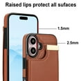 thumbnail image 4 of Mantto for iPhone 16 Back Wallet Case with Card Holder, Magnetic Clasp 3 Card Slots RFID Blocking Premium PU Leather Shockproof Anti-Scratch Wallet Phone Case for iPhone 16, Brown, 4 of 7