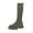 Army Green, variant on Women’s Stretch Knit Knee‑High Sock Boots, Thick Lug Sole Platform Fashion Winter Boots, Comfortable Non Slip Casual Pull On Boots