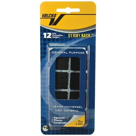 - Velcro Tape, 7/8in Squares, 12/Pkg., Black