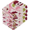 thumbnail image 3 of Owl Pink Tree Washcloth 12x12in Set, 2 Pack Absorbent Cotton Towel Square Kitchen Dishes Towels, Soft Cleaning Face Hand Towel Fast Drying, 3 of 7