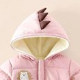 thumbnail image 3 of Baby Girls Boys Long Sleeve Warm Romper Dinosaur Hooded Fleece Lined Jumpsuit Comfortable Snowsuit for Outdoor, 3 of 6