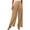 Khaki, variant on Huowey Pants for Women Solid Color Stretchy Silk Soft Comfortable Straight Leg Wide Leg Long Palazzo Fashion Casual Pants