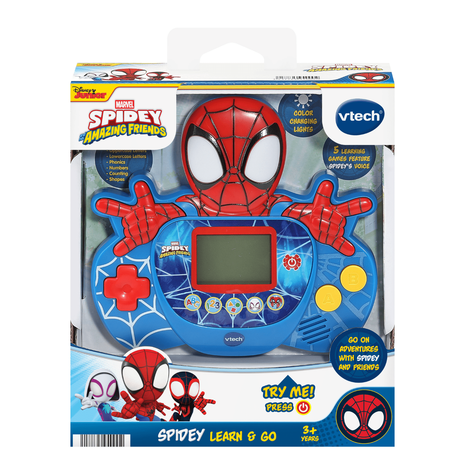 VTech Jeux Spidey and his Amazing Friends Spidey Learn & Go pour les enfants - Exclusivité Walmart - Version Anglaise, 3+ Ans