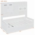 thumbnail image 2 of White Twin Size Wooden Daybed with Hydraulic Storage, All-in-One Cabinet & Shelf, Modern Design for Bedroom, 2 of 6