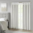 thumbnail image 4 of Madison Park Emilia Twist Tab Total Blackout Window Curtain in White 50x84", 4 of 6