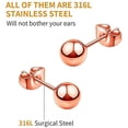 thumbnail image 5 of UHIBROS Hypoallergenic Studs Earrings 316L Surgical Stainless Steel Earrings Round Ball Earring 5 Pairs Assorted Sizes(4mm-8mm), 5 of 6