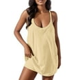 thumbnail image 1 of Robe Athlétique pour Femmes Mode Mini-Robe Grenouillère Ample Combishort Poches à Glissière Shorts Intégrés Robe à Double Poche Shorts Combinaisons, 1 of 5