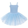 thumbnail image 4 of FYMNSI Little Girls Skirted Leotard Sparkly Sequin Camisole Ballet Tutu Dress Ballerina Dress Up Dance Outfit Gymnastics Costume for Kids Dancewear Stage Performance 9-10 Years Blue, 4 of 9
